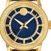 Versace Schweizer Uhr Herren Armbanduhr CODE Lederarmband braun gold 42 mm VEPO00220