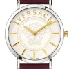 Versace Schweizer Uhr V-Essential Rot/Silber, Saphirglas VEK400221