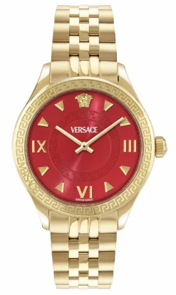 Versace Uhr Damen Hellenyium Lady gold, rot 35 mm VE2S01325