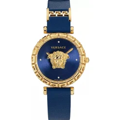Versace Uhr Damen Palazzo Empire Greca Diamond Blau/Gold VEDV01019