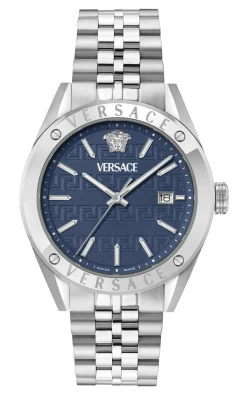Versace Uhr Herren Athletics Gents Blau, Silber 41 mm VEKHA0325