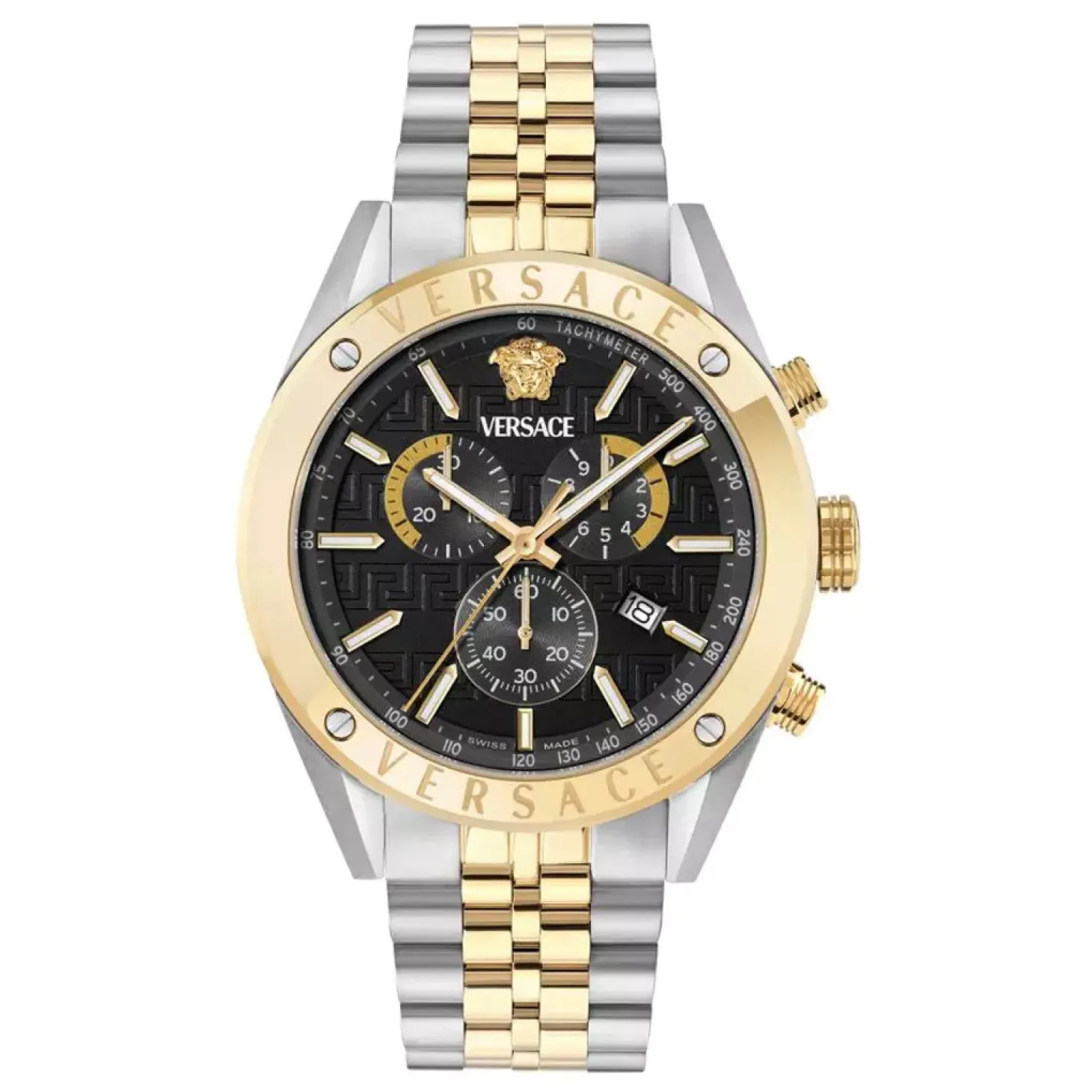 Versace Uhr Herren Chronograph Athletics Chrono Silber/Gold/Schwarz VEKJA0525