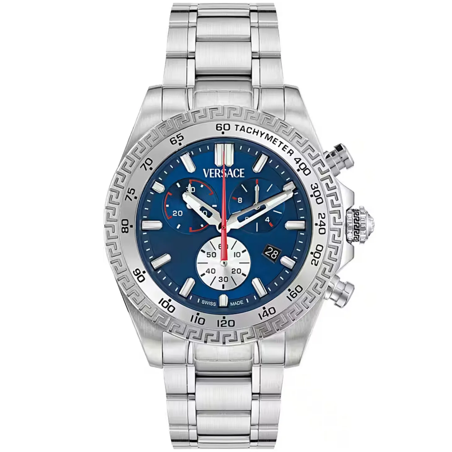 Versace Uhr Herren CHRONO X Chronograph Silber/Blau VE9K00324