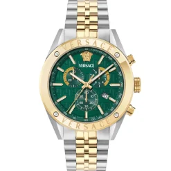 Versace Uhr Herren Chronograph Athletics Chrono Silber/Gold/Grün VEKJA0625