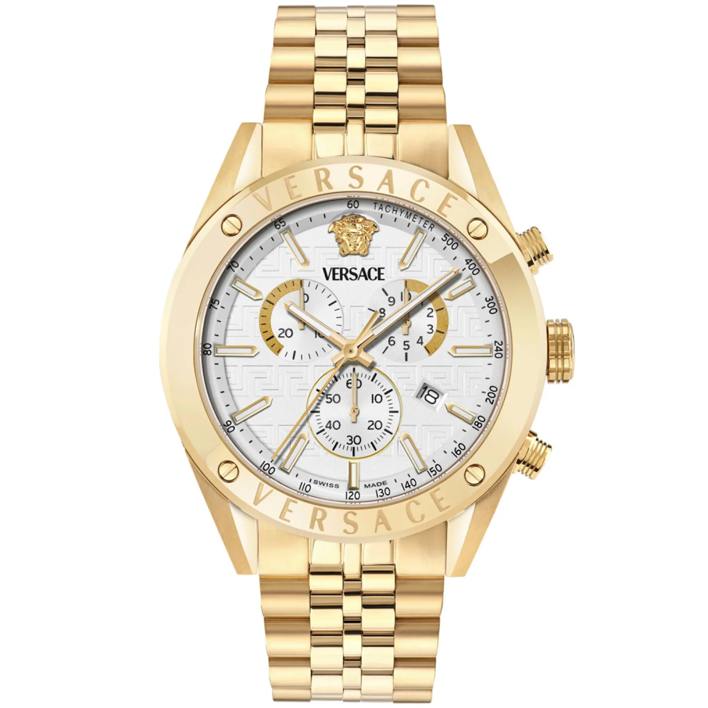 Versace Uhr Herren Chronograph Athletics Chrono Gold/Weiß VEKJA0725