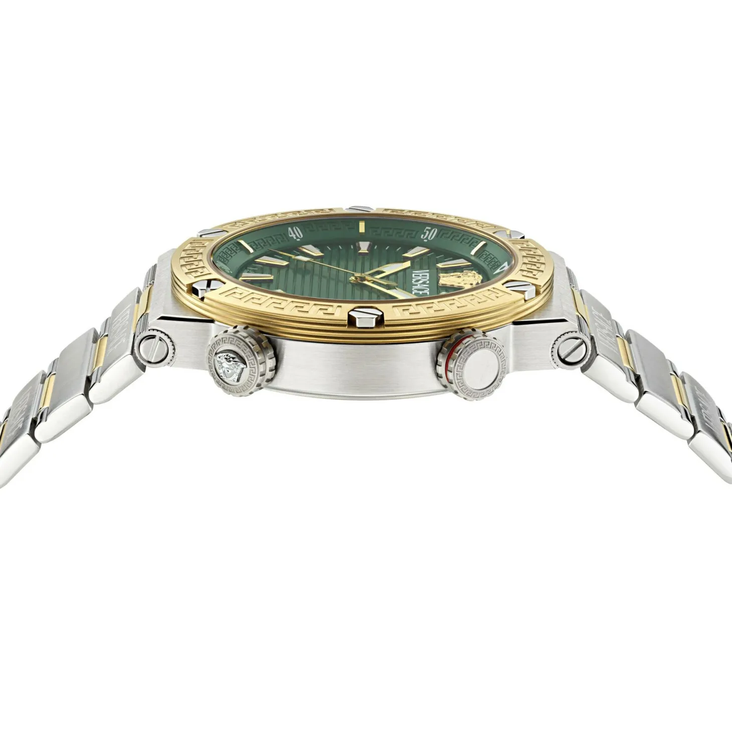 Versace Uhr Herren Greca Logo Diver Grün/Silber‑Gold VE8G00524