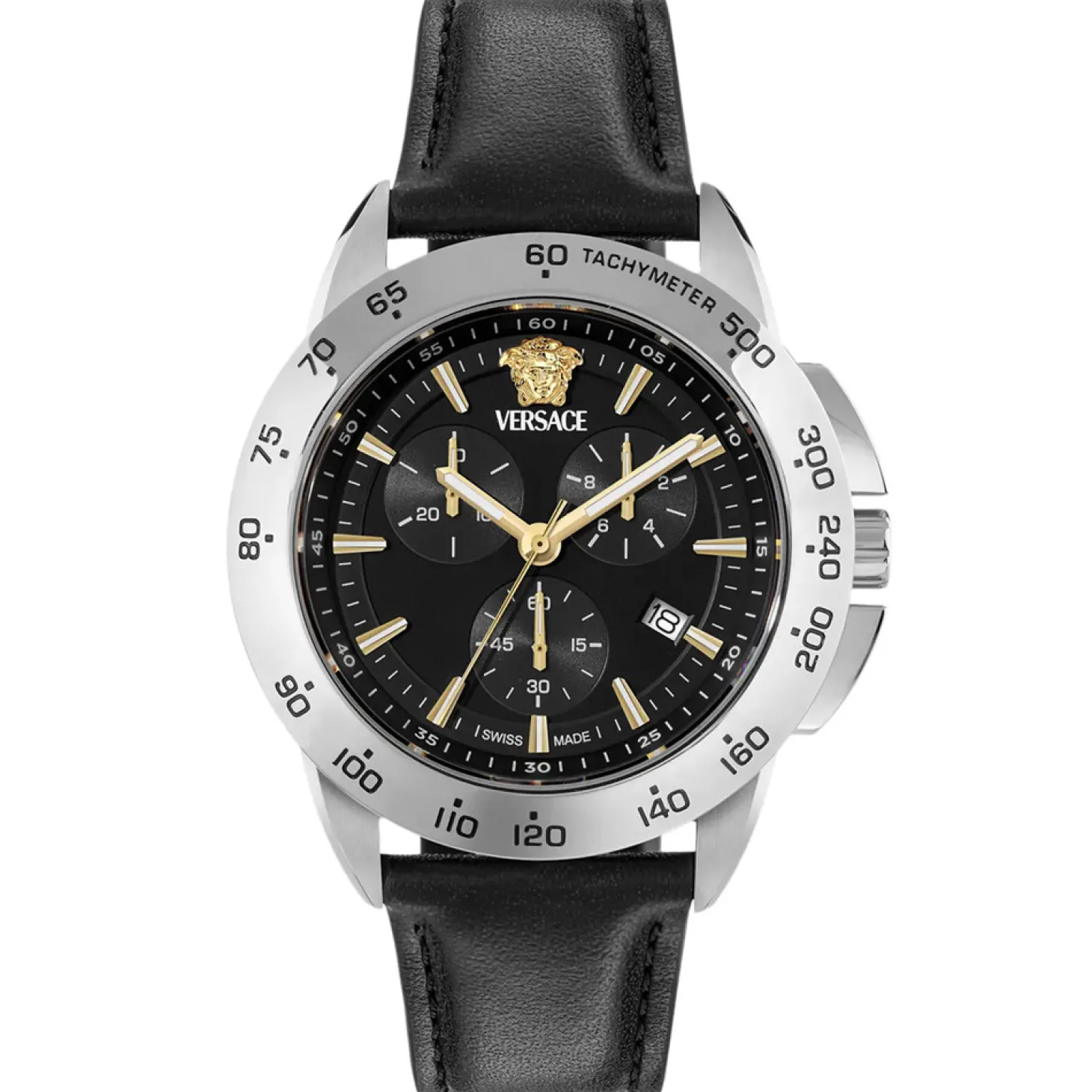 Versace Uhr Herren V‑Sport Chrono Schwarz/Silber VEKIA0125