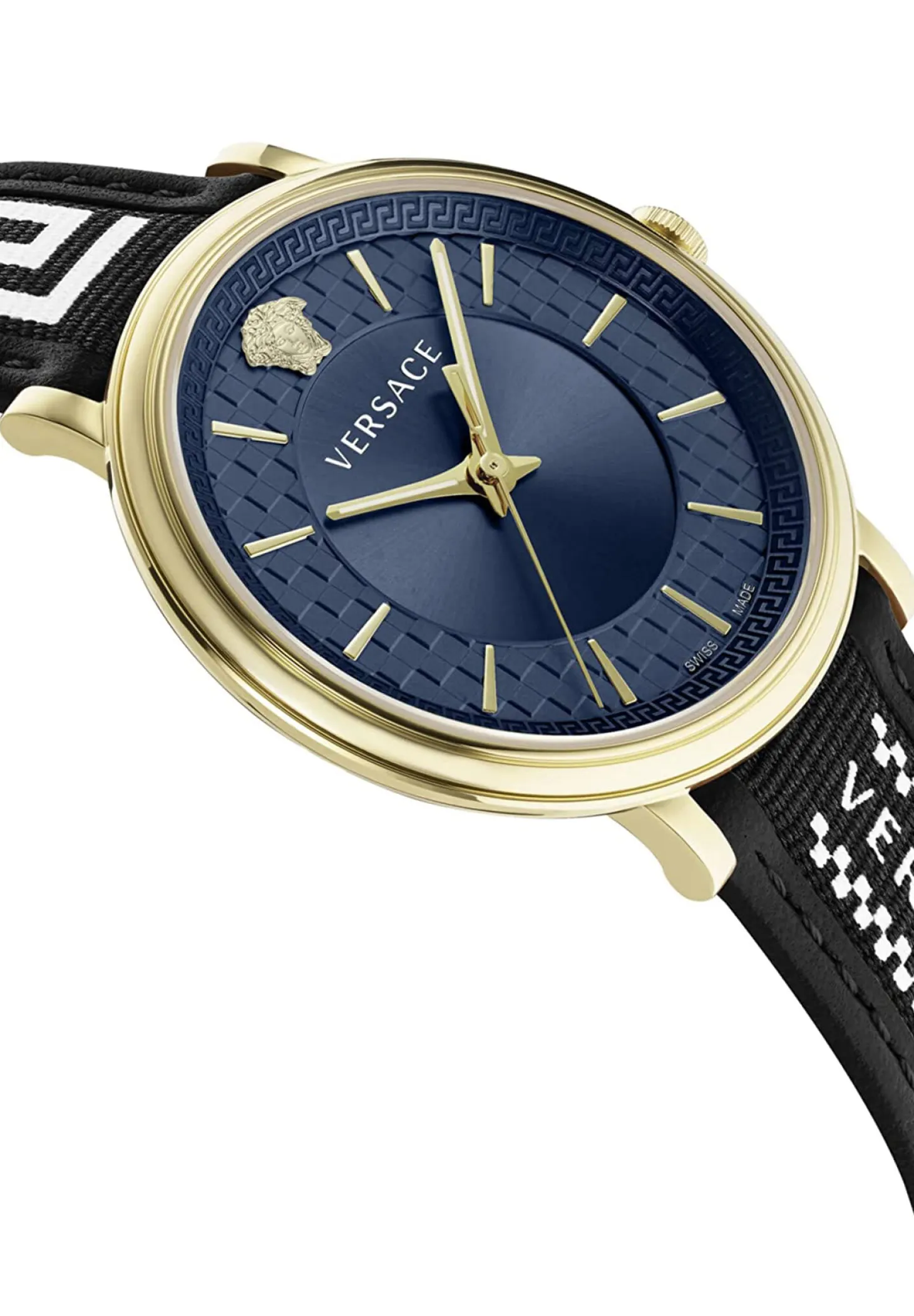 Versace Uhr Herrenuhr V‑CIRCLE VE5A01821 Blau/Gold