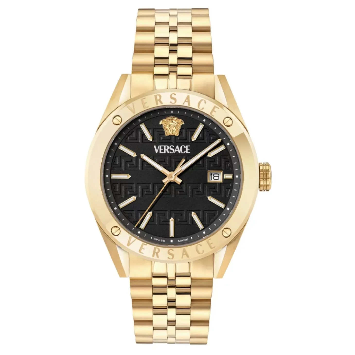 Versace Unisex Uhr Athletics 3 Hands Schwarz/Gold VEKHA0725