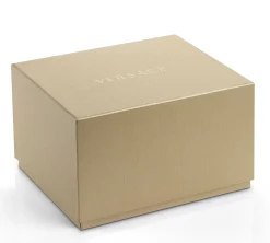 Versace Univers Herrenuhr Braun Leder Silber Stahl GMT 43mm VEBK00118