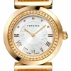 Versace Vanity Damenuhr Gold Stahlgehäuse Silber Zifferblatt 34mm P5Q80D001 S080