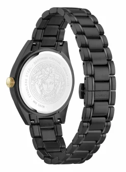Versace V‑Code Quarz 42 mm Herren­uhr schwarz VE6A00925
