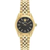 Versace Damen Armbanduhr V‑Code gold, schwarz VE8I00724