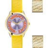 Versce Damen Armbanduhr 38 mm LOGO HALO gelbes und extra Melanese Armband VE2O00822