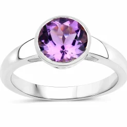 Vira Jewels 925-Sterling Silber rhodiniert Glänzend Amethyst lila Ring 41679104704606