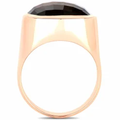 Vira Jewels 925-Sterling Silber rotvergoldet Glänzend Rauchquarz dunkelbraun Ring 41679104180318