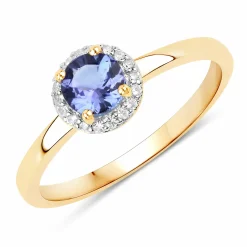 Vira Jewels 925-Sterling Silber vergoldet Glänzend Tansanit violett Ring 41679104933982