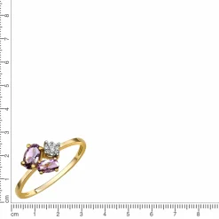 Vivance Gold 375 mit echtem Amethyst + Zirkonia Ring 41675918508126