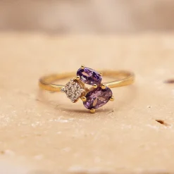Vivance Gold 375 mit echtem Amethyst + Zirkonia Ring 41675918508126