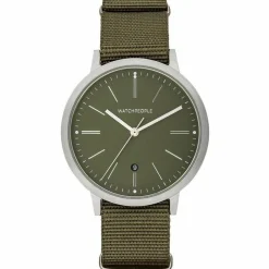 Watchpeople Analoguhr Hidden Nato mit Lederband Dunkelgrün WP 056-01