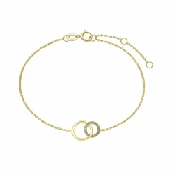 Xenox Damen Armband mit rundem Diamant Anhänger Gold XG4440G