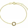 Xenox Damen Armband mit weißen Topas und Quarz Steinen Gold XG4437G