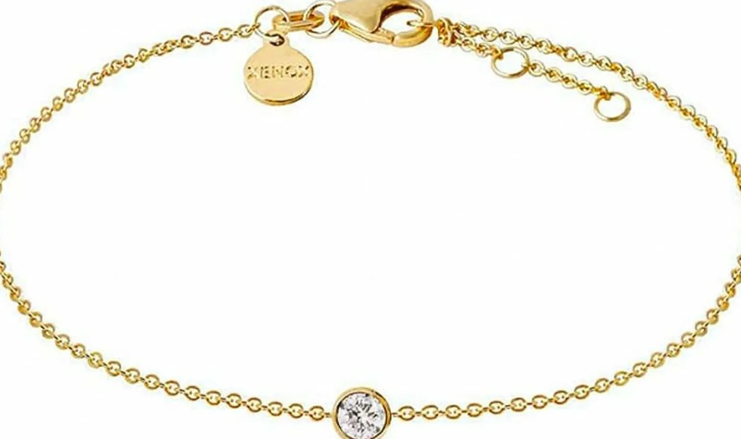 Xenox Damen Armband mit Zirkonia Stein 18,5 Gold XS7320G