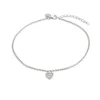 Xenox Damen Fußkette mit Zirkonia Herz Anhänger Silber XS3533
