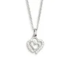 Xenox Damen Halskette mit Zirkonia Herzen Anhänger Collier 45cm Silber XS3418K
