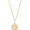 Xenox Damen Halskette mit Coin Anhänger und Herz Zirkonia Steinen Gold XS3481GK