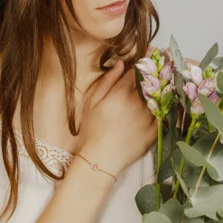 XENOX Damen-Armband Herz 925 Sterling Silber rosé Zirkonia 18,5cm XS3412RN