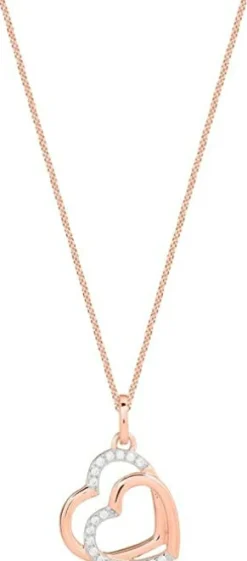 Xenox Damen-Kette Herz 925 Sterling Silber rosé Zirkonia 45cm XS3423R