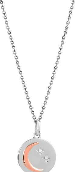 XENOX Silver Set Anhänger Mond & Sterne 45cm