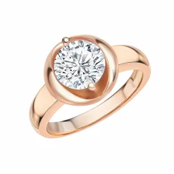 ZEEme Basic Silber 925 rosé-vergoldet mit weiße Zirkonia-Stein 8mm Ring 41679089893470
