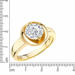 ZEEme Basic Silber 925 vergoldet mit weißem Zirkonia-Stein 8mm Ring 41679093071966