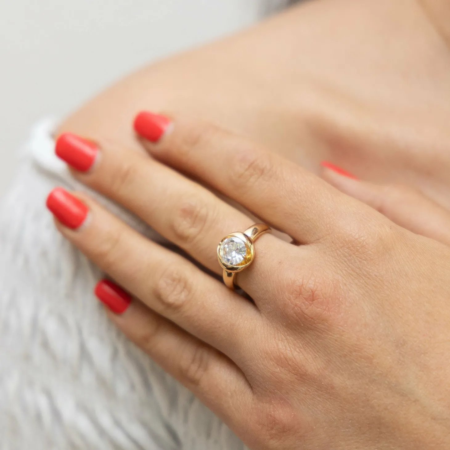 ZEEme Basic Silber 925 vergoldet Tropfen-Form mit weißem Zirkonia-Stein Ring 41678900396126