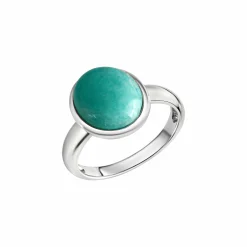 ZEEme Gemstone Silber 925 rhodiniert mit echtem Amazonit Ring 41679087501406