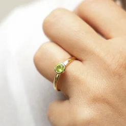 Zeeme Gemstone Silber 925 vergoldet mit Blautopas (beh.) Peridot Amethyst Ring-Set 41677803552862