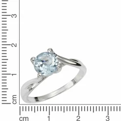 ZEEme Jewelry Silber 925 rhodiniert mit Blautopas (beh.) 7mm Ring 41675855986782