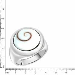 Zeeme Pearls Silber 925 rhodiniert mit weißer Muschel Ring 41675994595422