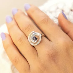 ZEEme Pearls Silber 925 rhodiniert mit schwarzer Perle Ring 41675994333278