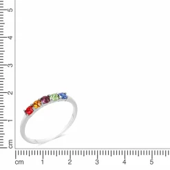 Zeeme Silver Silber 925 rhodiniert mit bunten Kristallen Ring 41677812727902