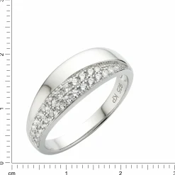 Zeeme Silver Silber 925 rhodiniert mit Zirkonia weiß Ring 41676926353502