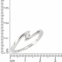 ZEEme Silver Silber 925 rhodiniert mit weißem Zirkonia-Stein Ring 41675919556702