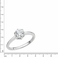 ZEEme Silver Silber 925 rhodiniert mit weißem Zirkonia-Stein Ring 41678698053726