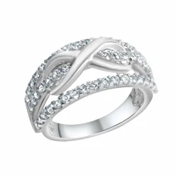 Zeeme Silver Silber 925 rhodiniert mit Unendlichkeitssymbol Ring 41677804273758