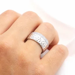 Zeeme Silver Silber 925 rhodiniert mit weißen Zirkonia-Steinen Ring 41676926550110