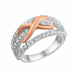 Zeeme Silver Silber 925 zweifarbig mit Unendlichkeits-Motiv Ring 41677804470366