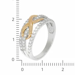 Zeeme Silver Silber 925 zweifarbig mit Unendlichkeits-Motiv Ring 41677804470366