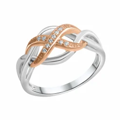 Zeeme Silver Silber 925 zweifarbig mit Unendlichkeits-Motiv Ring 41677804666974